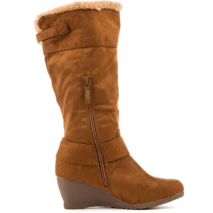 ELEGANT Women S Monicay Mid Calf Wedge Boot MONICAY CAMEL Shiekh