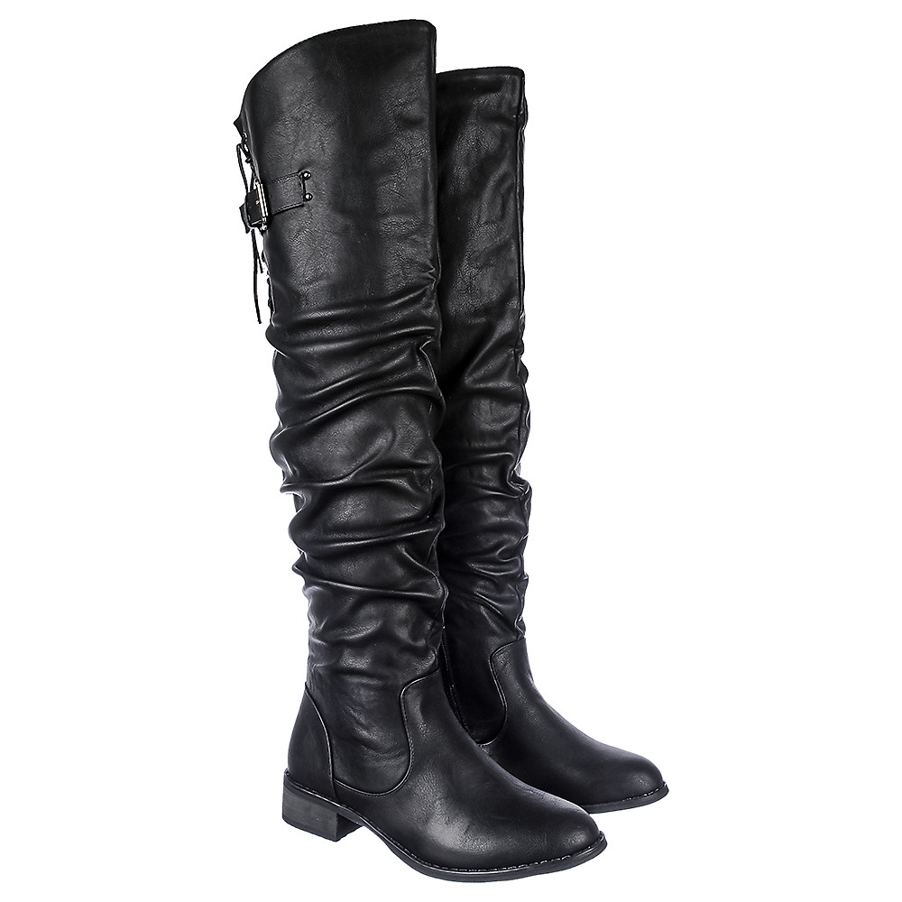 NATURE BREEZE Women's Knee-High Boot Olympia-01 OLYMPIA-01/BLACK