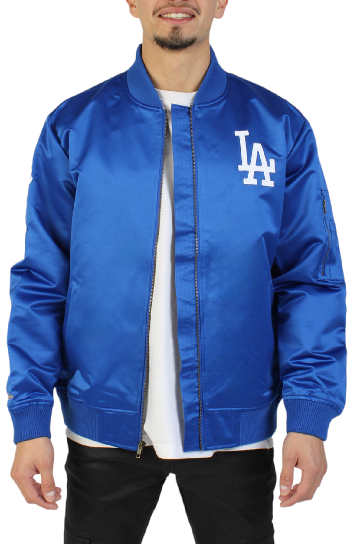 MITCHELL AND NESS Lightweight Satin Bomber Vintage Logo Los Angeles Dodgers  SJKT6599-LADYYPPPROYA - Shiekh