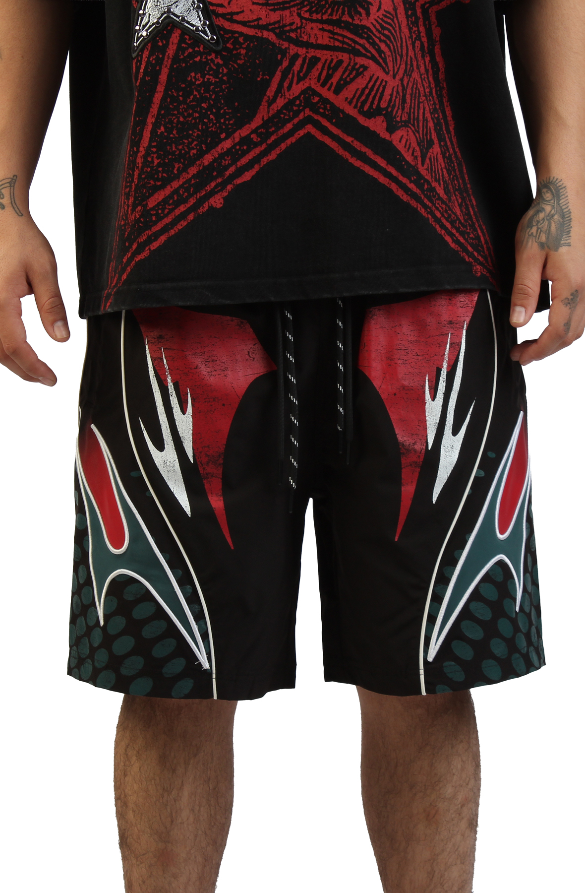 SMOKE RISE Lounge Republic Windbreaker Shorts WS26S451SK-BLK - Shiekh