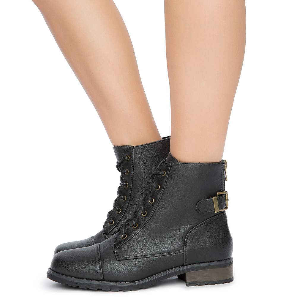 bamboo lace up combat boots