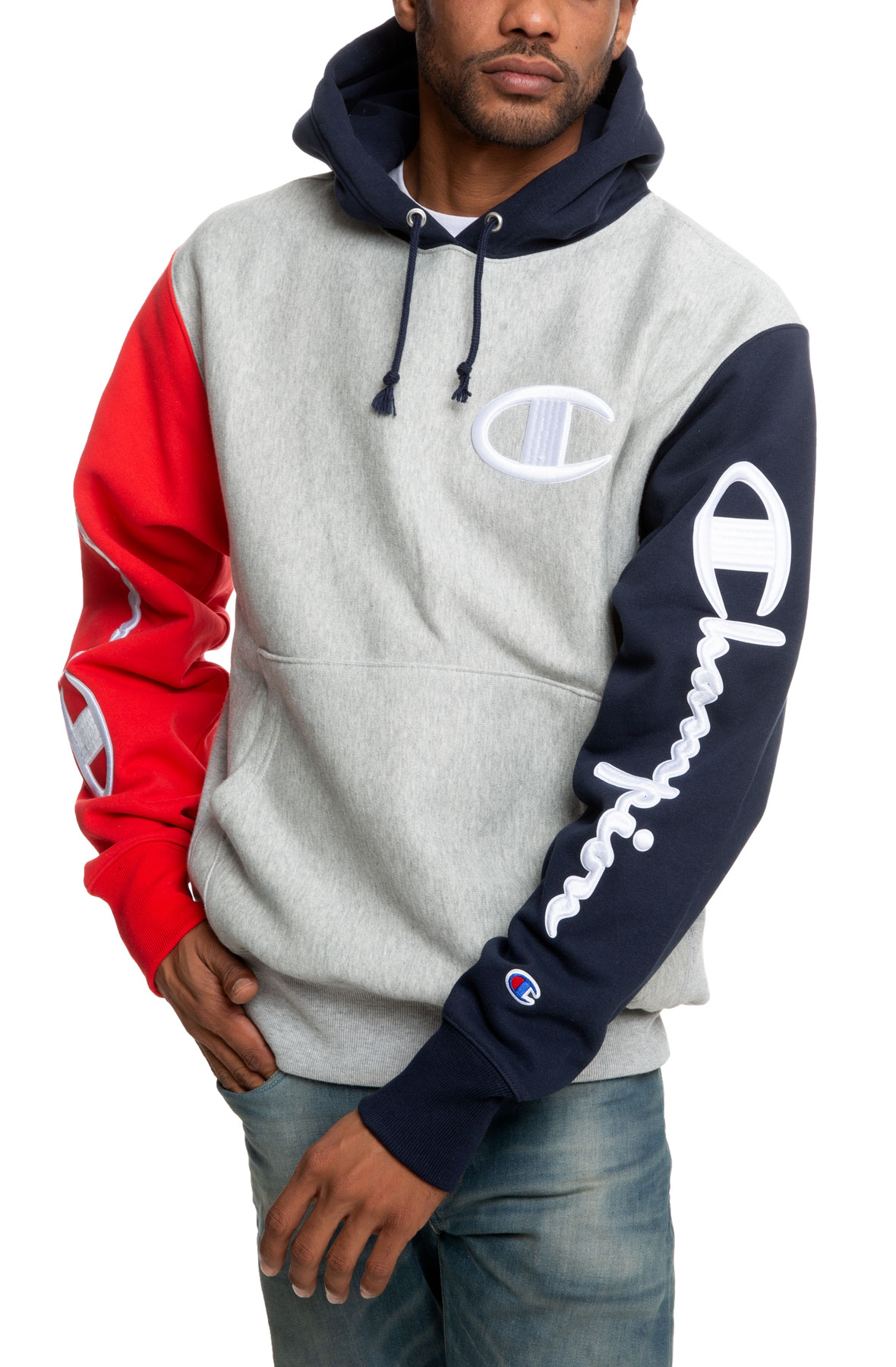 Champion Reverse Weave Colorblock Pullover Hoodie S45695511468+D - Shiekh