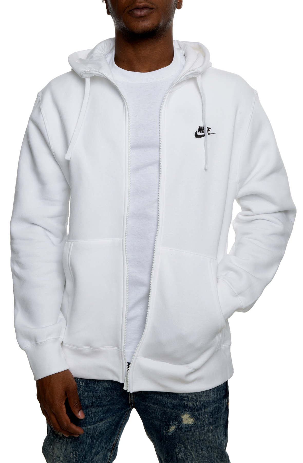 Sweat capuche Zippé Nike Sportswear Fleece pour Homme - BV2645-100 - Blanc
