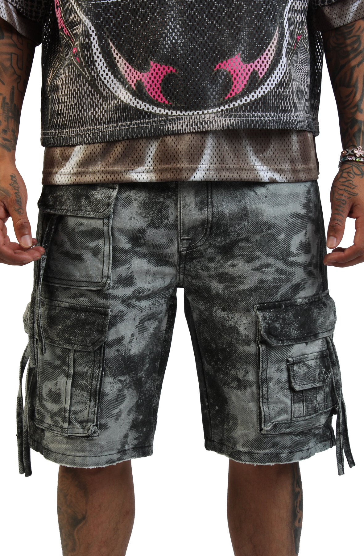 SMOKE RISE Camo Cargo Shorts TS26S421SK-CRBN - Shiekh