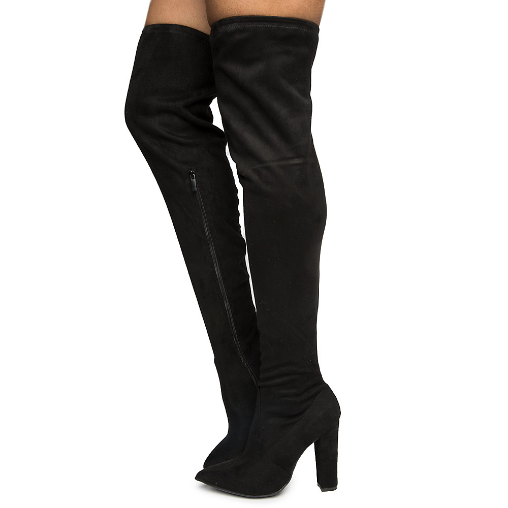 bamboo black knee high boots