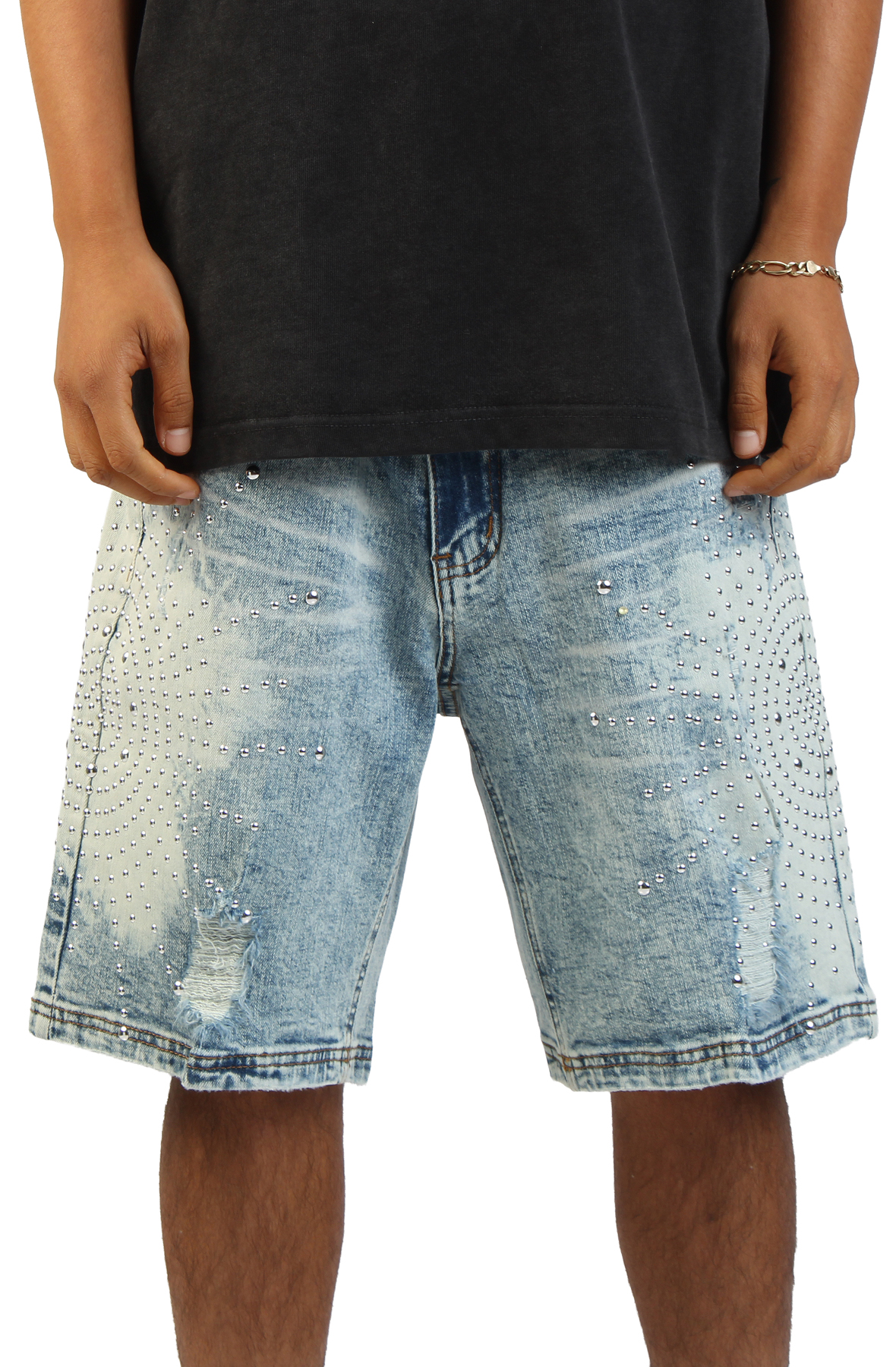 HUDSON Studded Burst Short 642-MEDIUMBLU - Shiekh