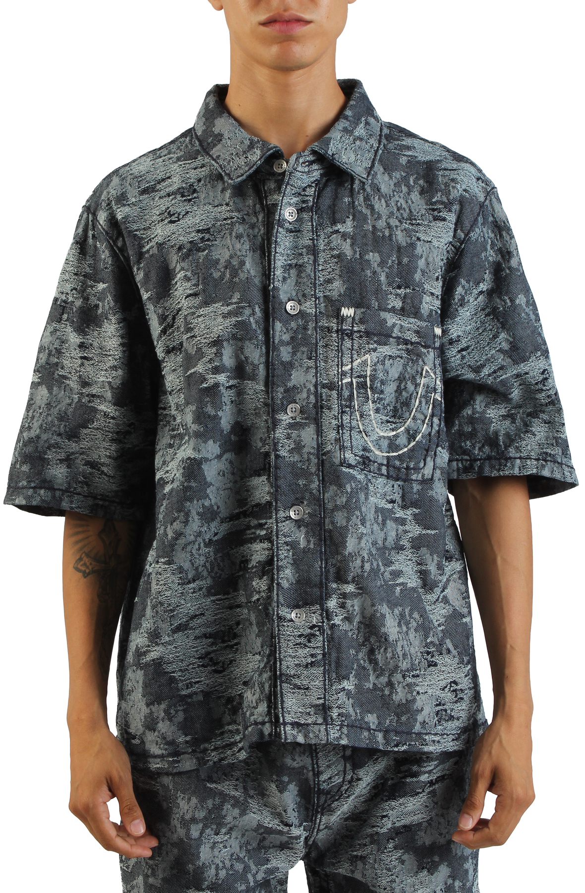 TRUE RELIGION Super T Oversize Jacquard Shirt 109607-JDLD