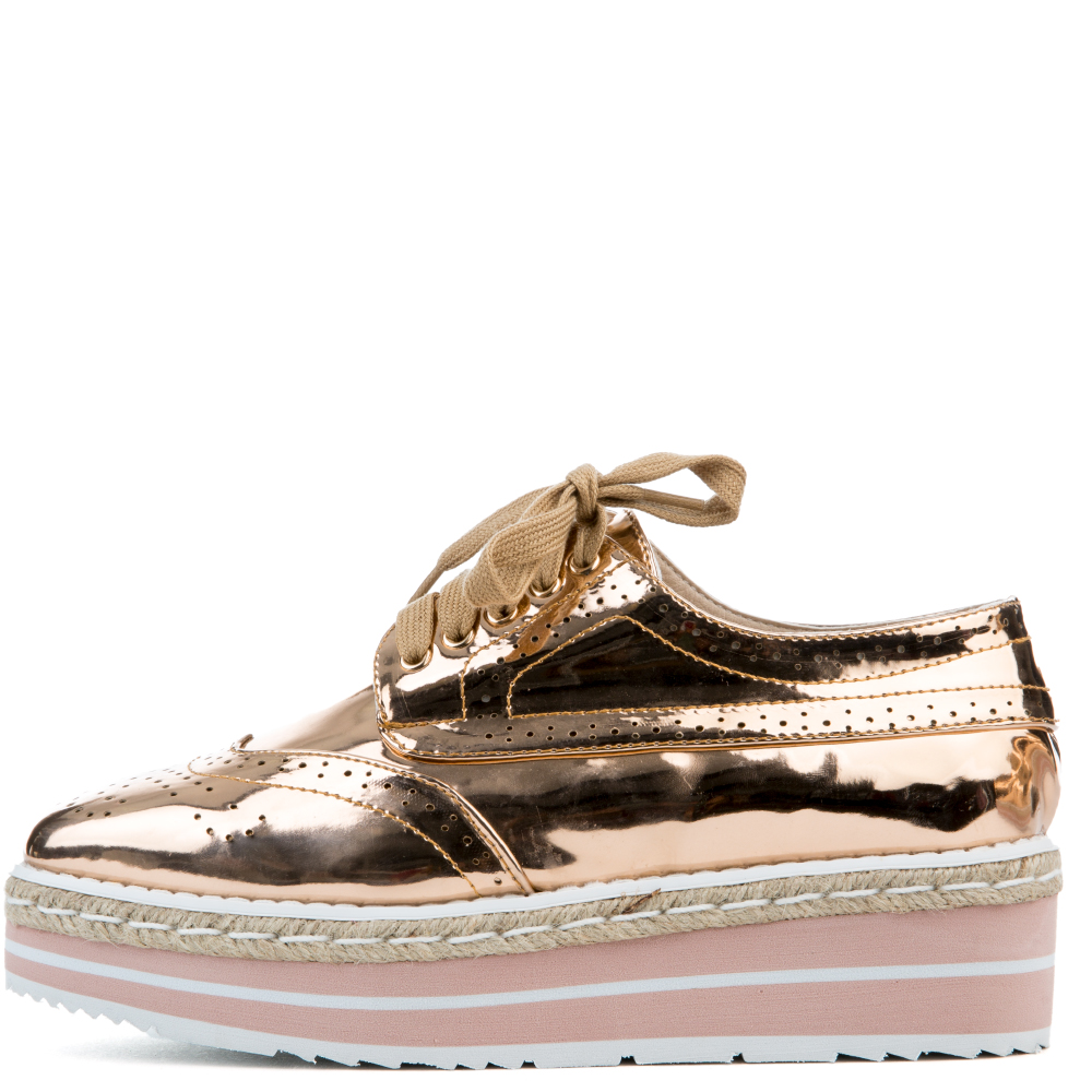 rose gold platform sneakers