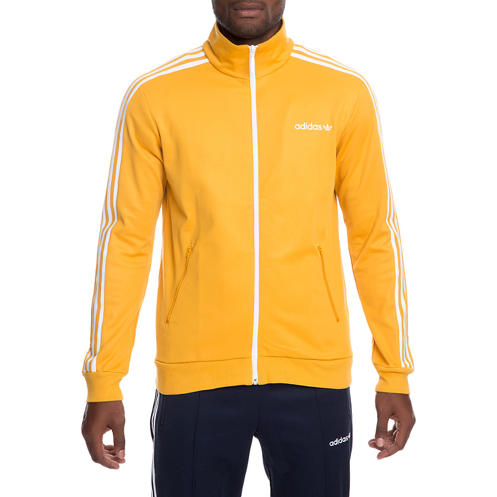 adidas beckenbauer track top yellow