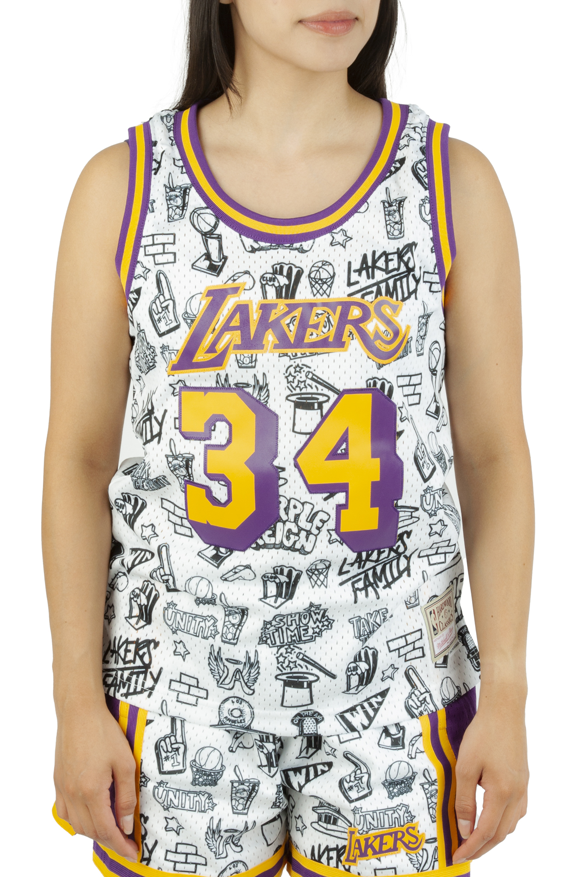 Men's Mitchell & Ness Magic Johnson Gold/Purple Los Angeles Lakers Hardwood Classics Tie-Dye Name Number Tank Top Size: Large