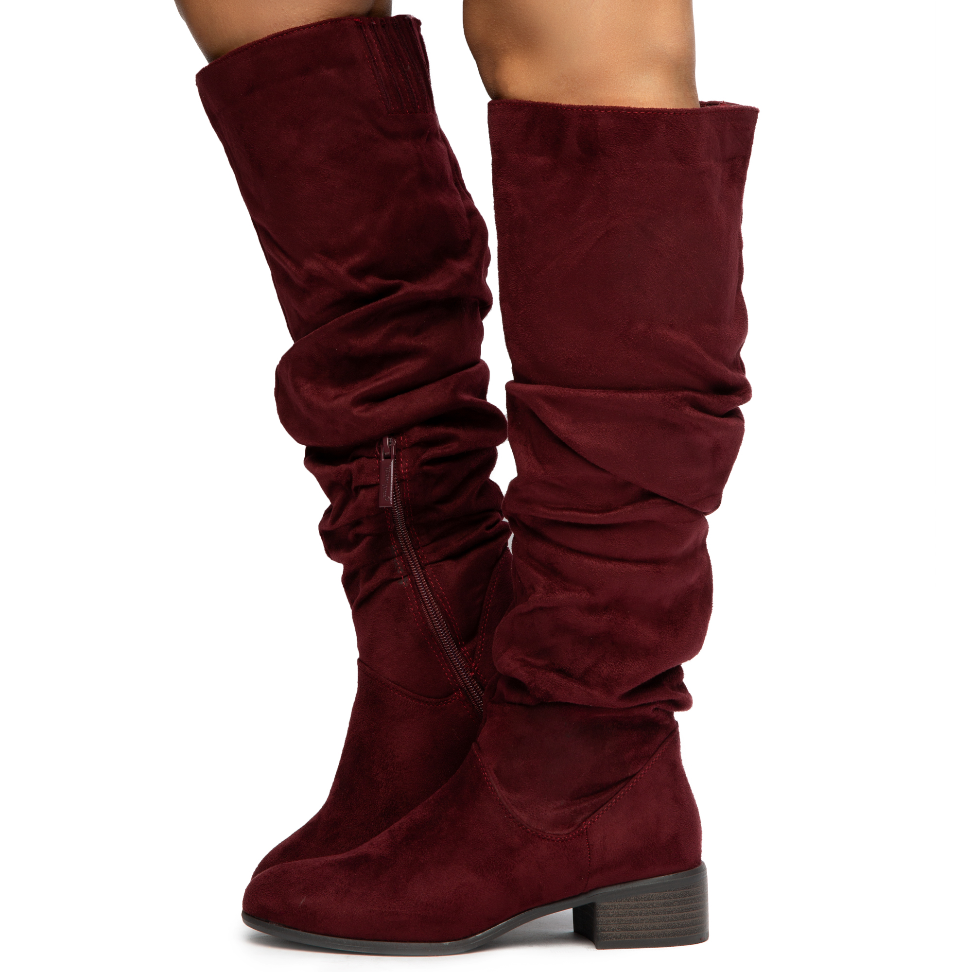 below the knee suede boots