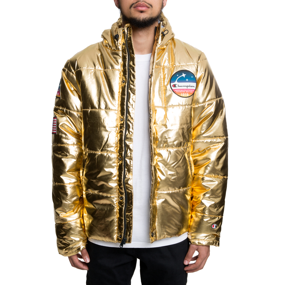 champion metallic gold puffer jacket