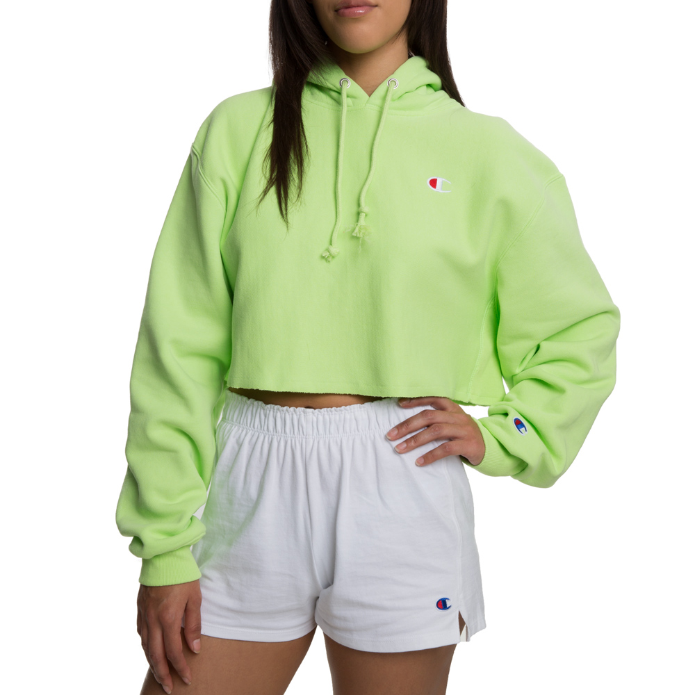 cropped green champion hoodie