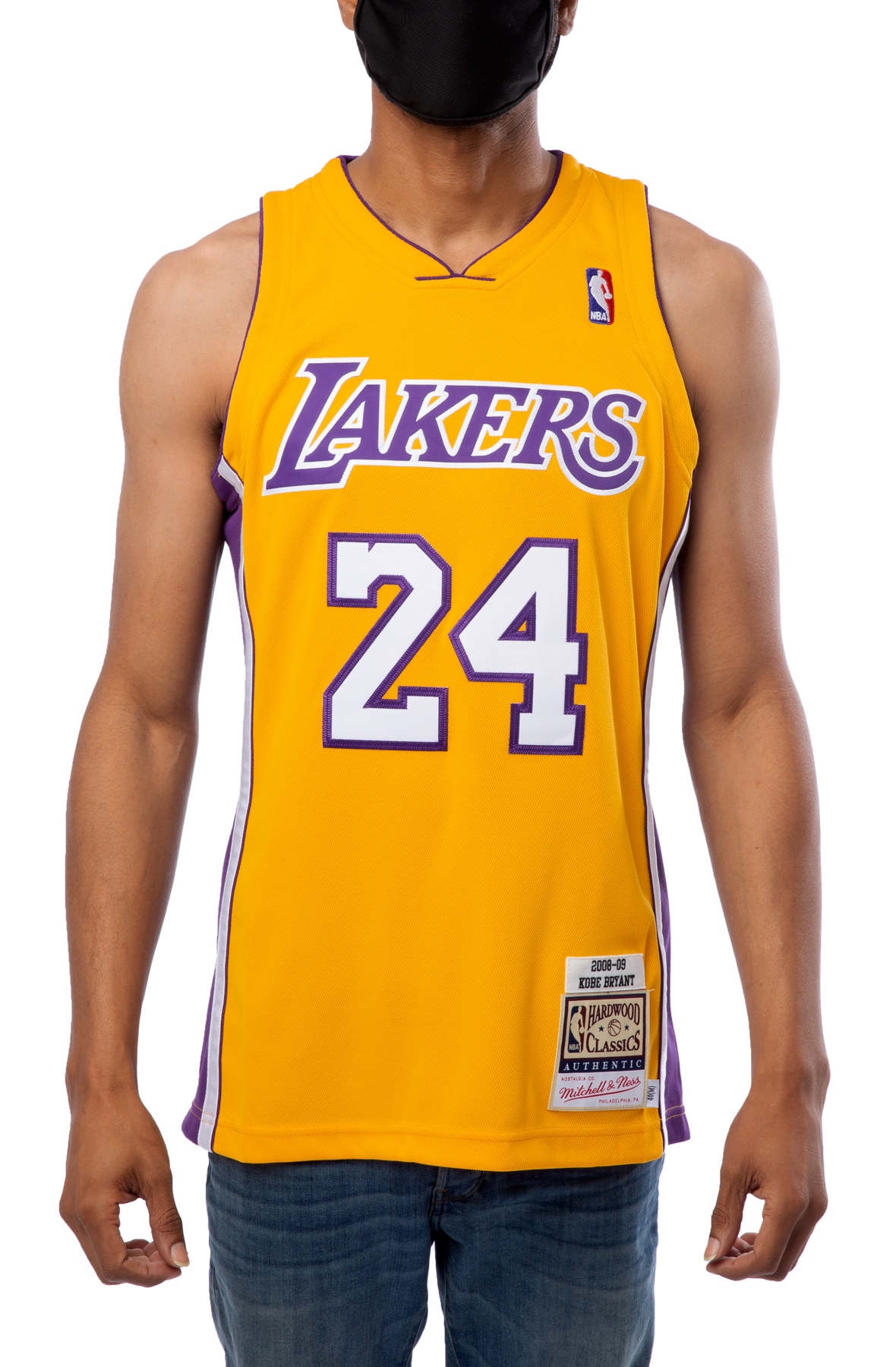 Men's Los Angeles Lakers Kobe_Bryant Mitchell & Ness Gold Hardwood Classics 2008-09 Authentic Jersey