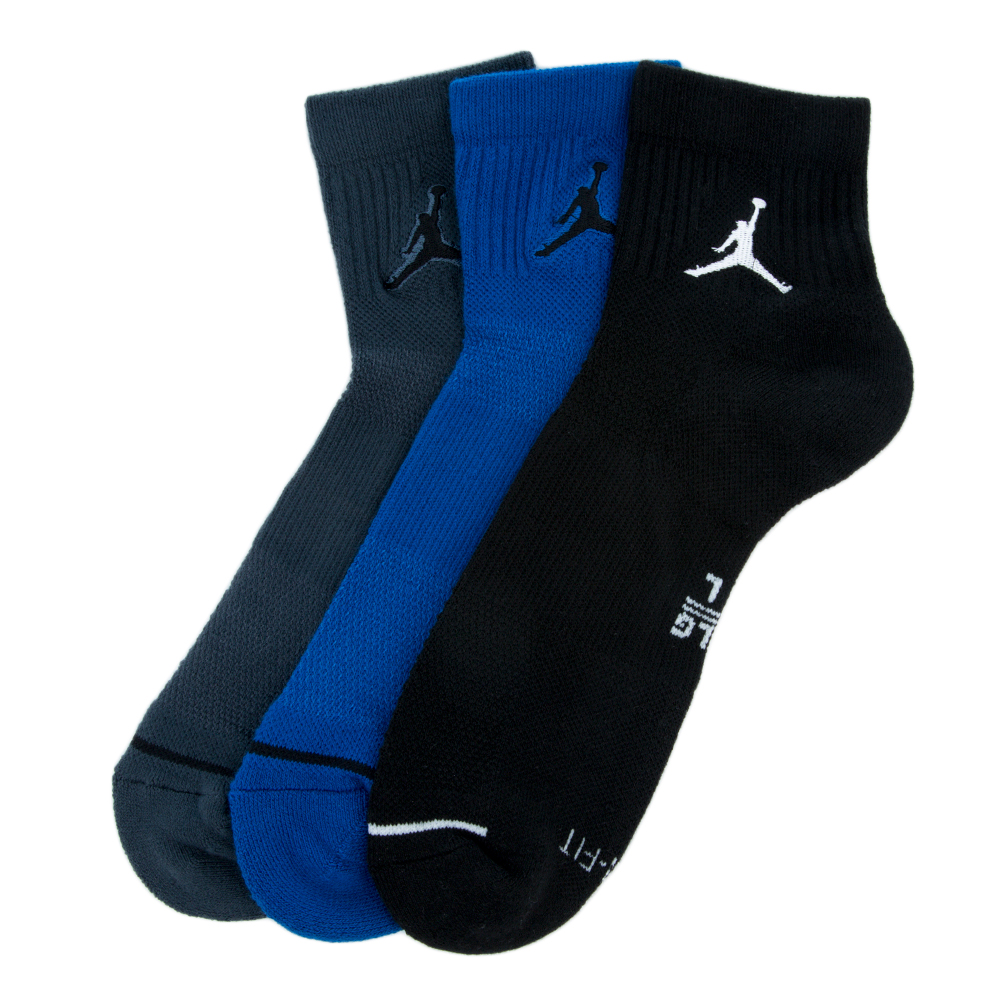 blue and black jordan socks