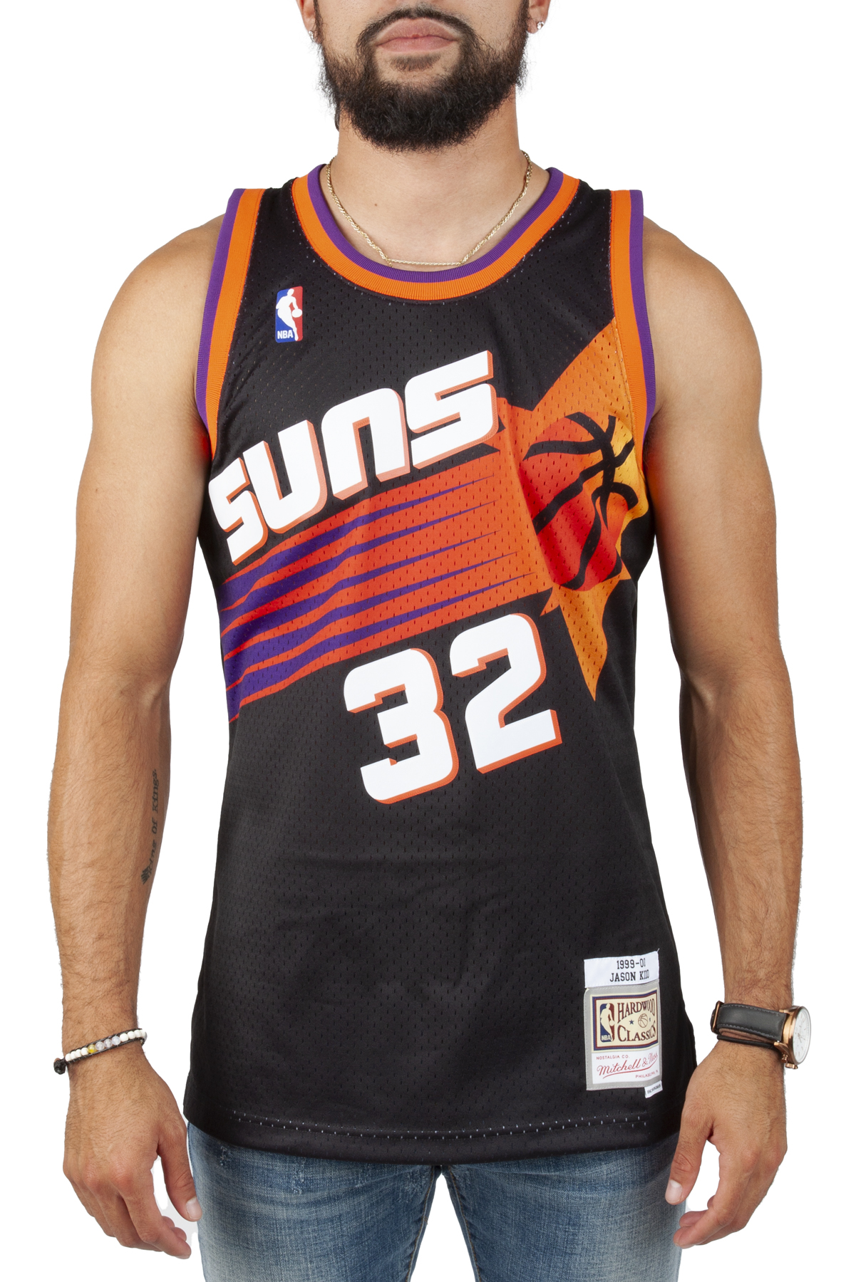 Men's Mitchell & Ness Jason Kidd Orange Phoenix Suns Hardwood