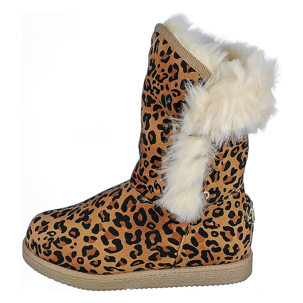 leopard fur boots