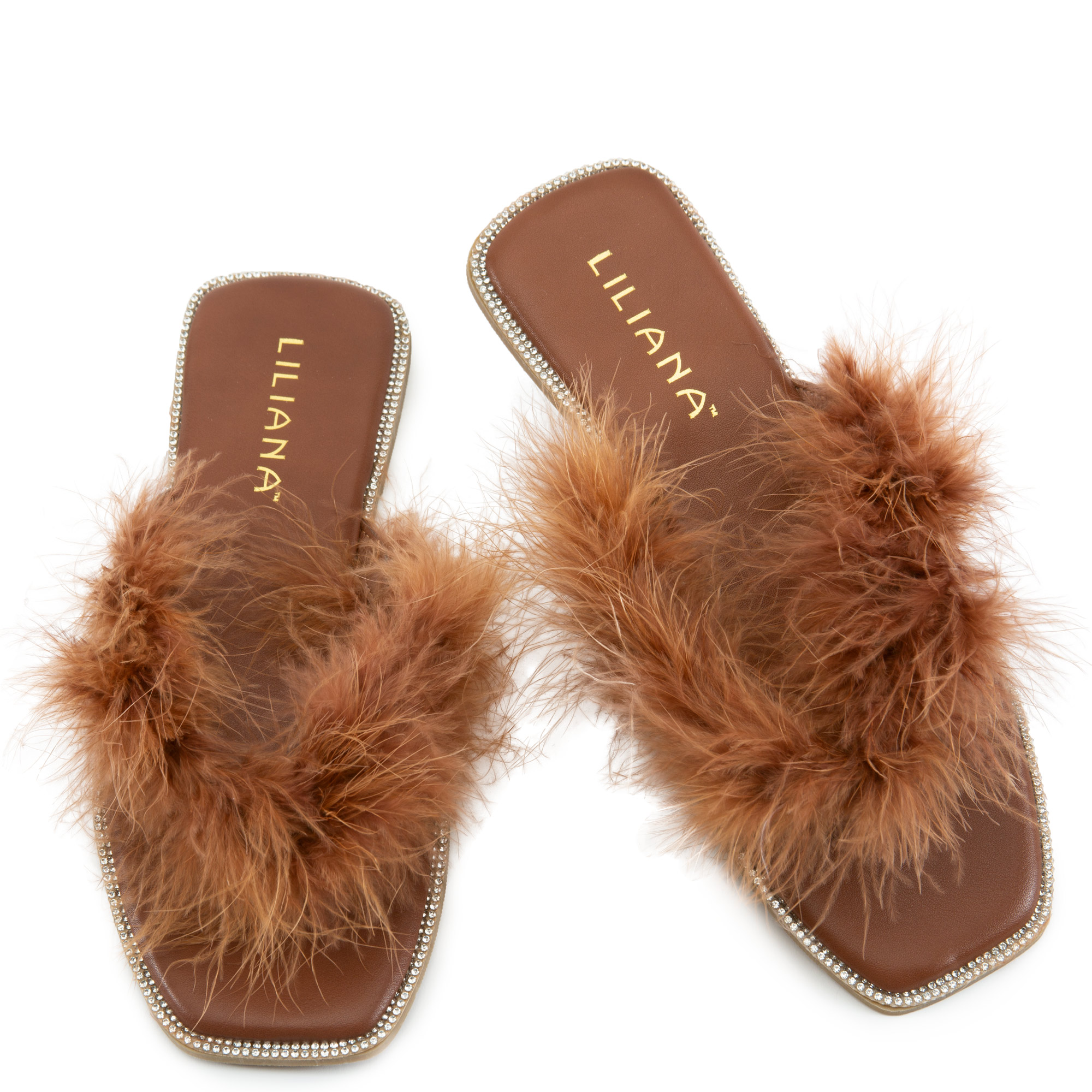 fur thong sandals