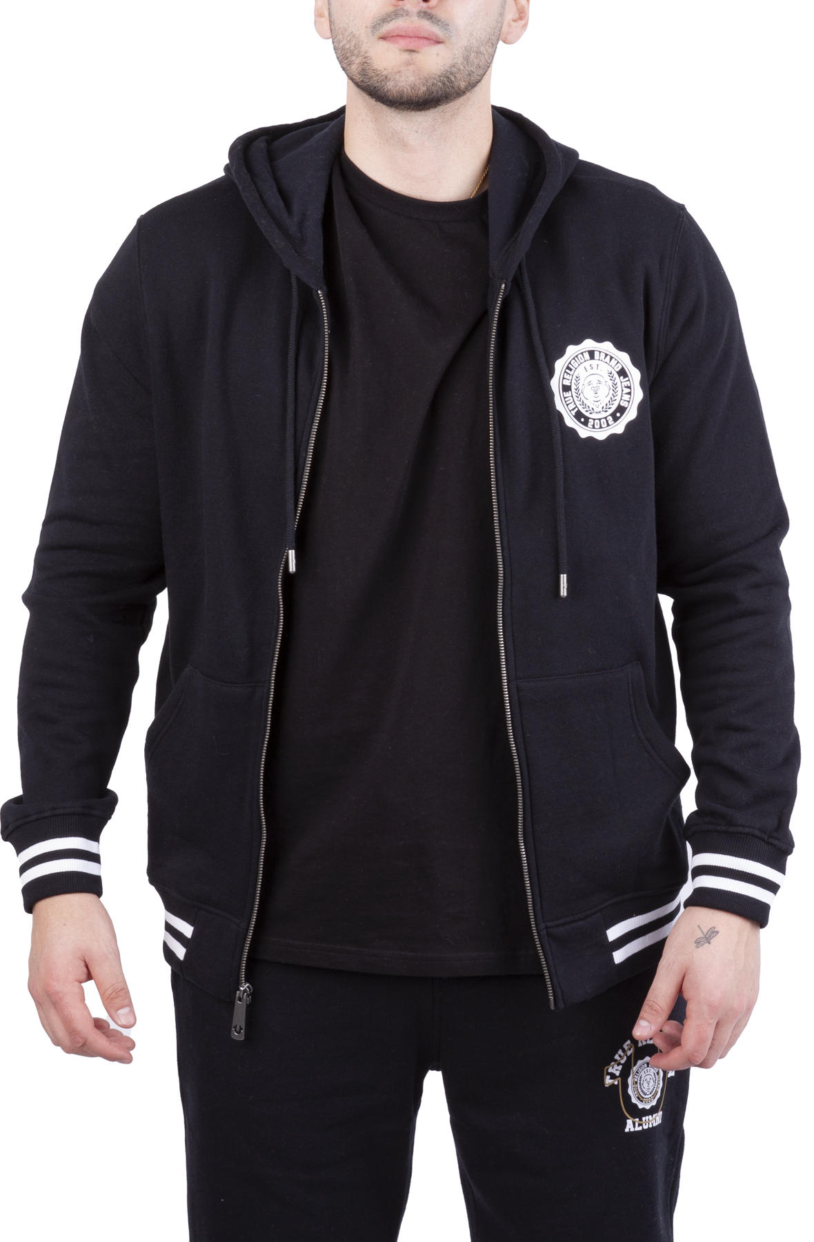 TRUE RELIGION Varsity Zip Up Hoodie 106318-1001 - Shiekh