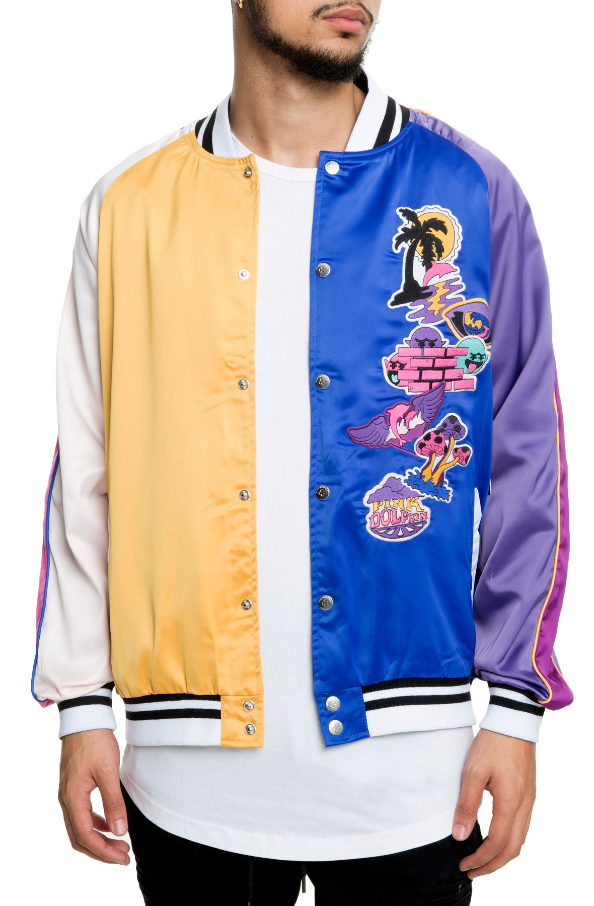 PINK DOLPHIN The Paradise Patch Souvenir Jacket in Blue and