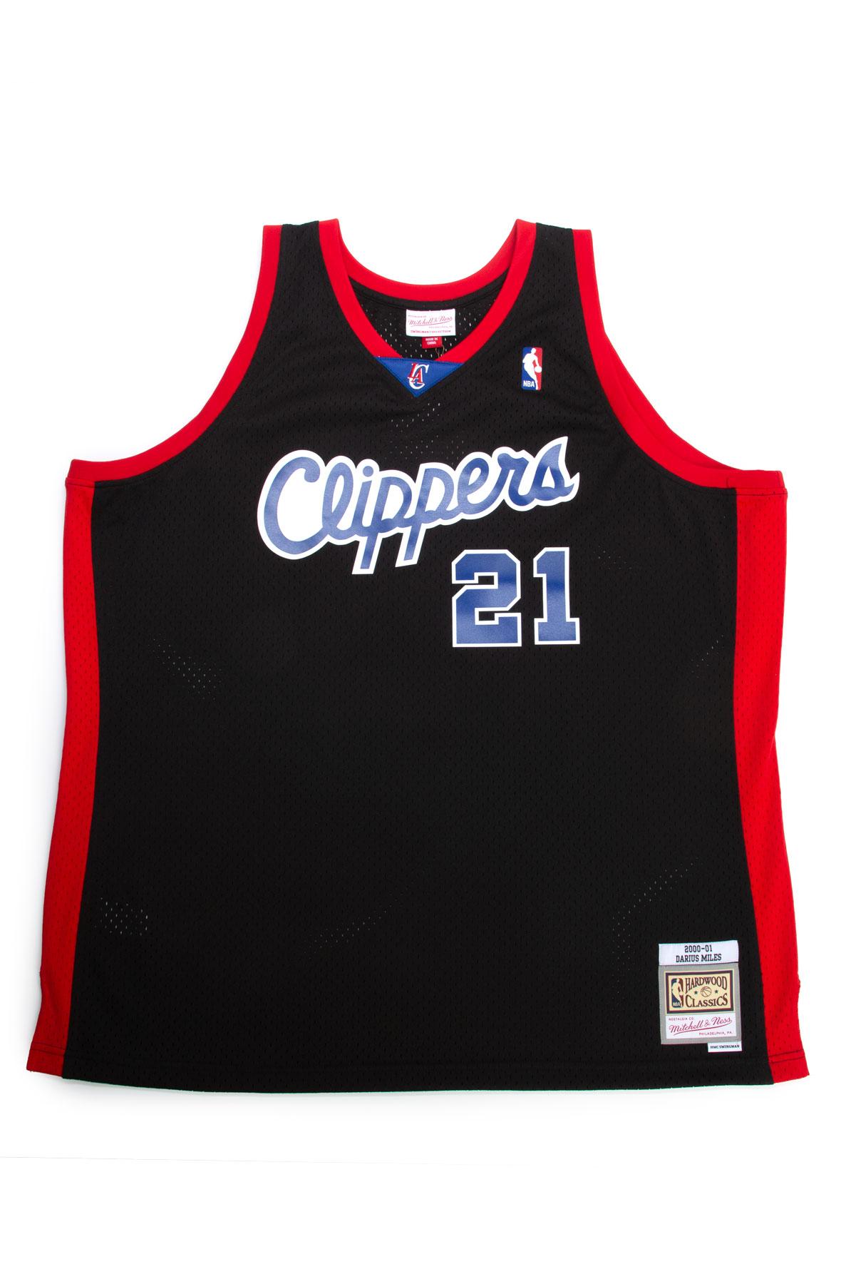 Youth LA Clippers Mitchell & Ness White Hardwood Classics Big Face 2.0  Jersey