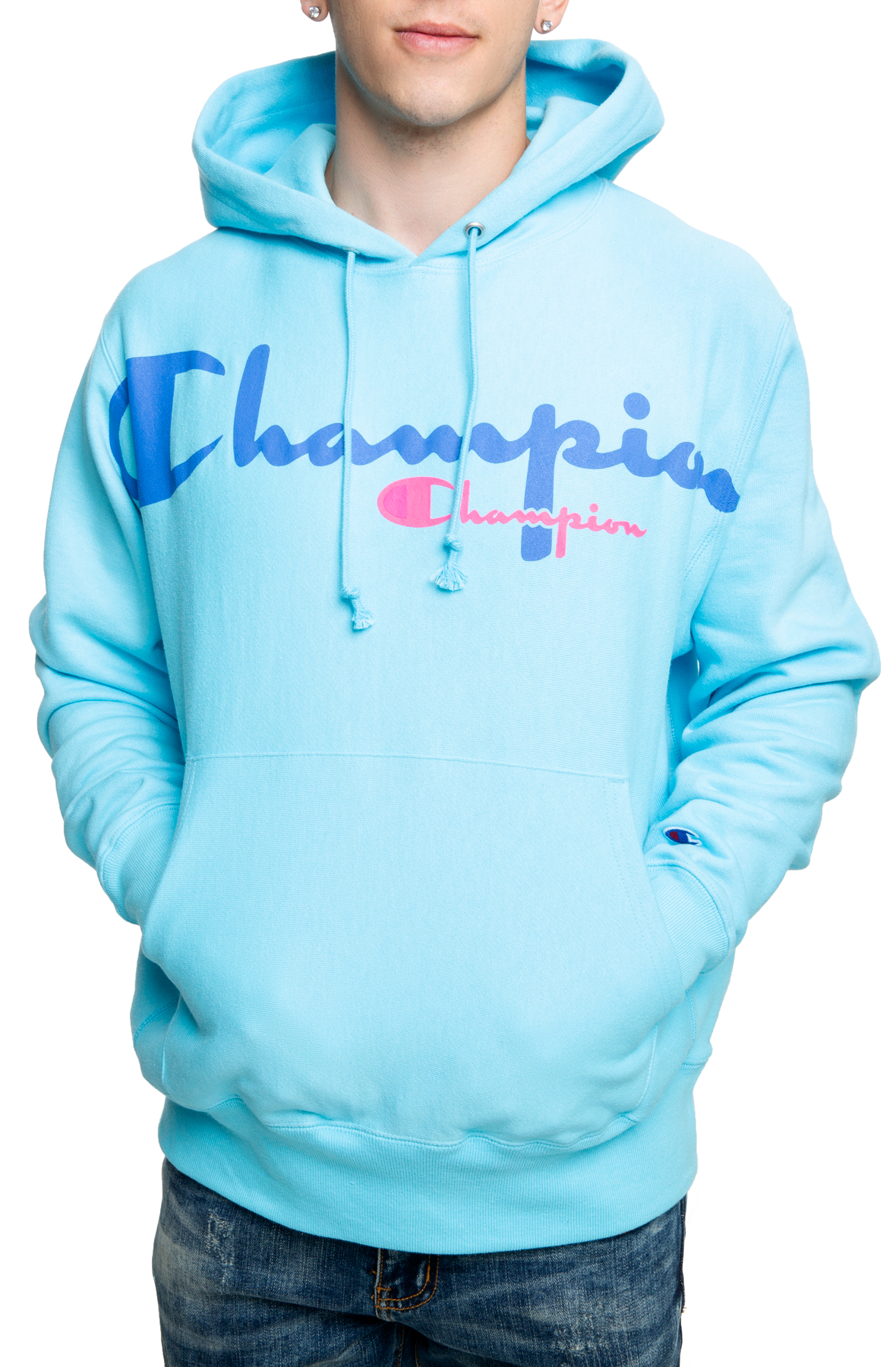 Champion reverse weave 2025 hoodie blue horizon