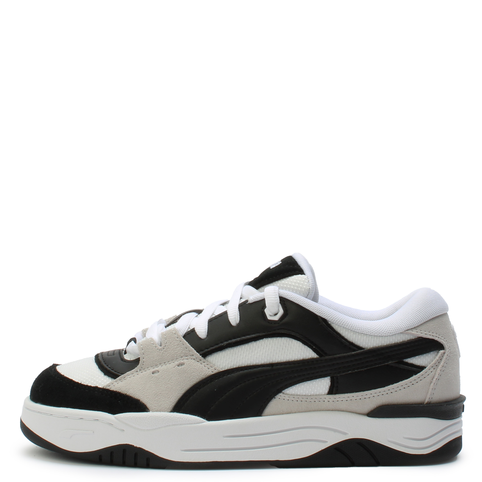 Puma black white trainers discount