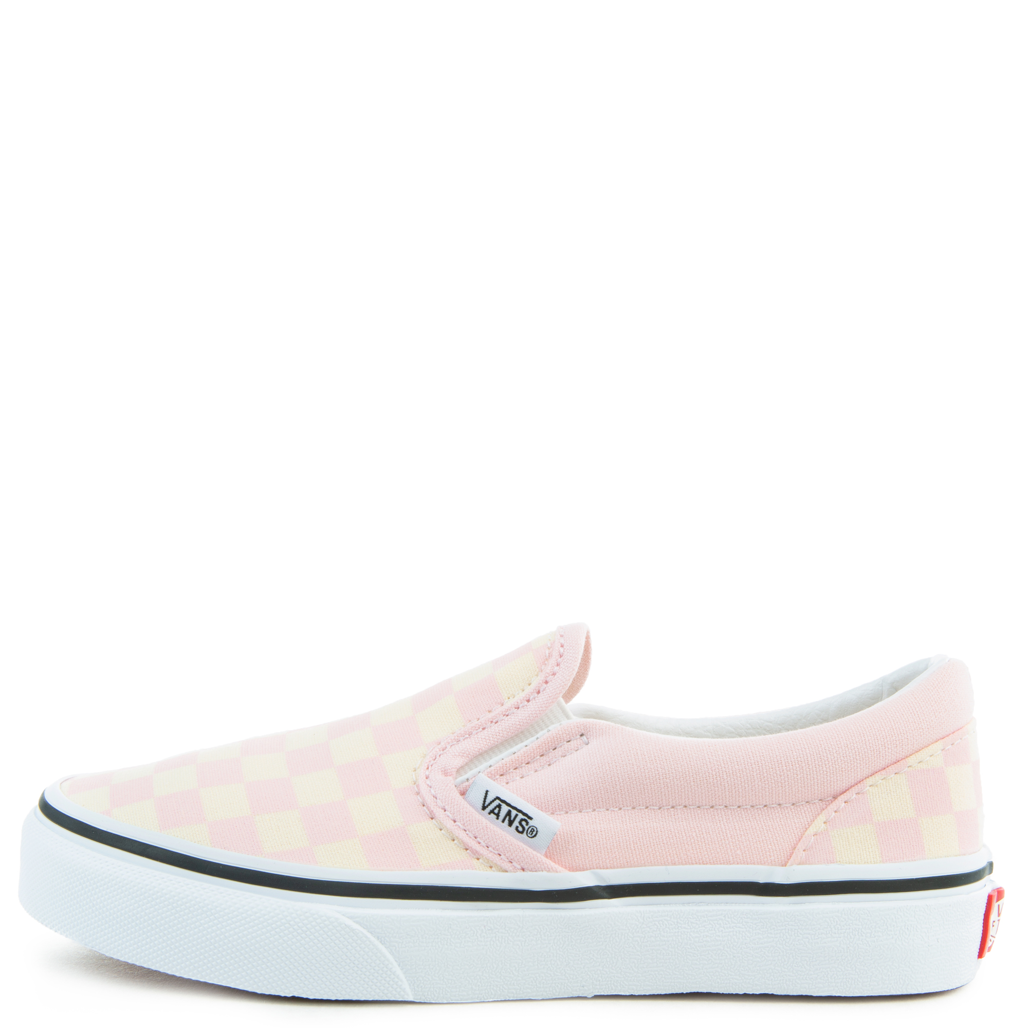 blush checkerboard vans