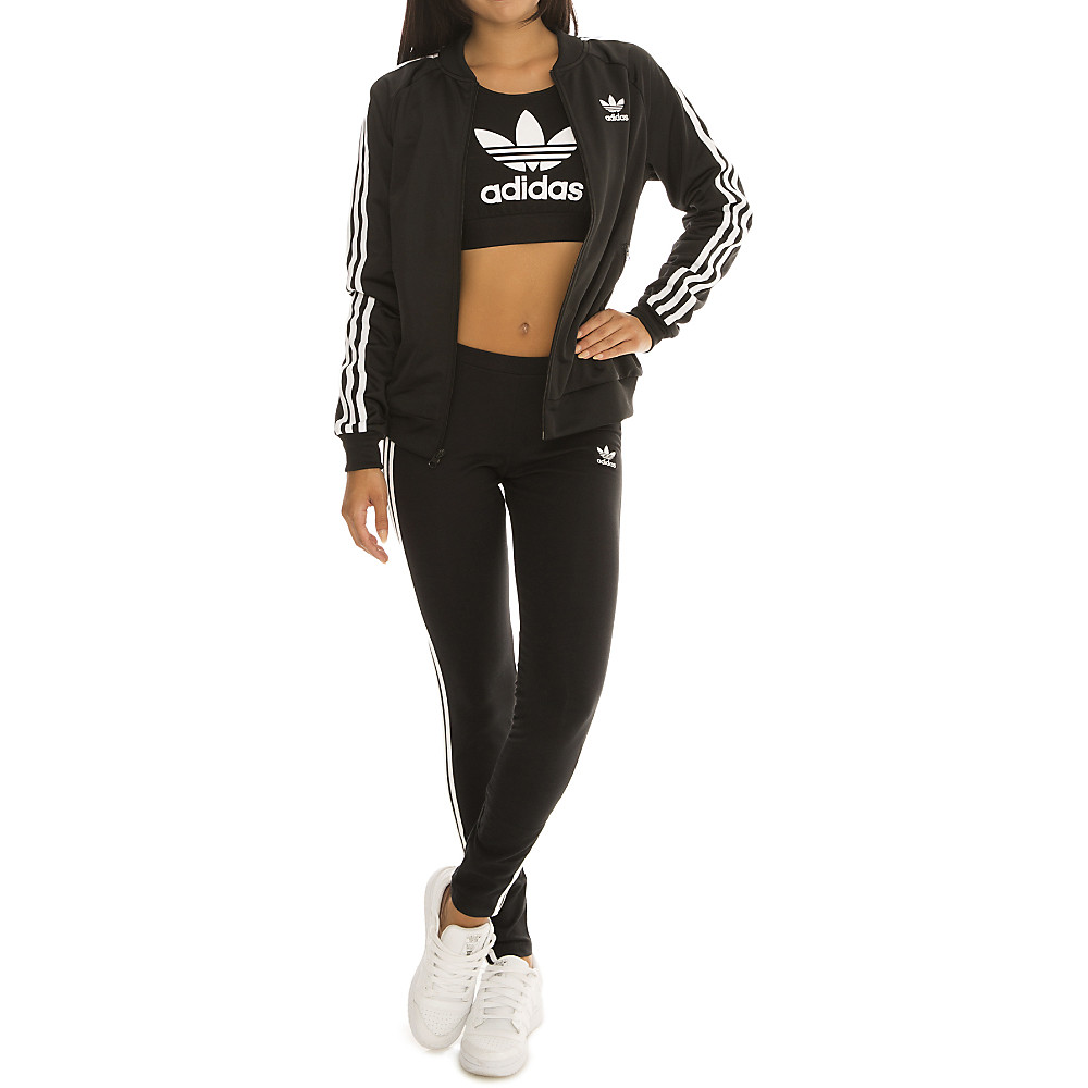adidas superstar track jacket women's black
