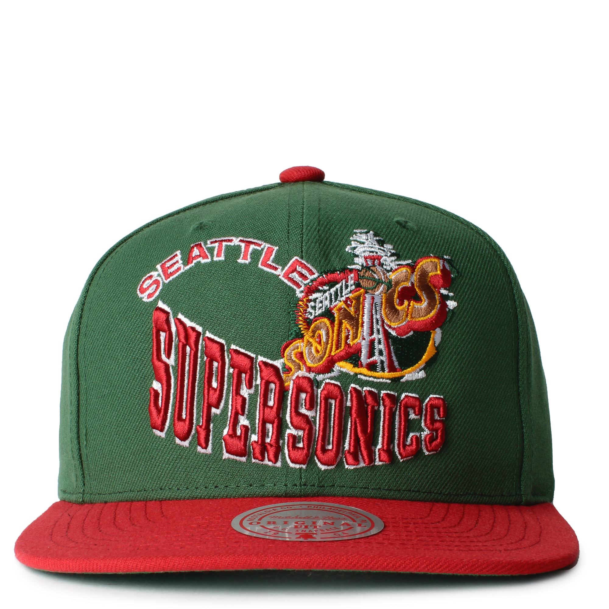  Mitchell & Ness Seattle Supersonics Sonics New Green Era  Snapback Hat Cap : Sports & Outdoors