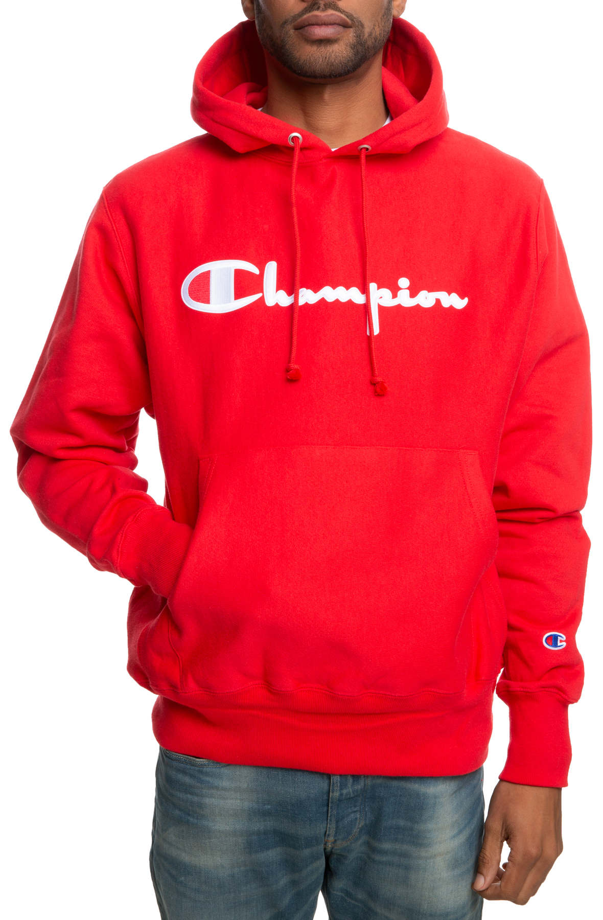 scarlet red champion hoodie