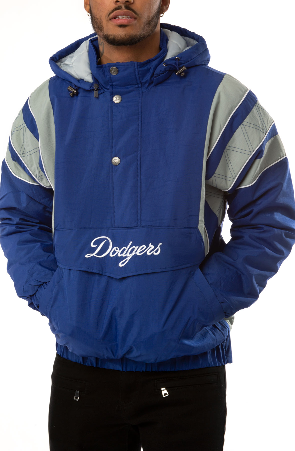STARTER Los Angeles Dodgers Nylon 1/2 Zip Pullover Jacket LS950066LAD -  Shiekh