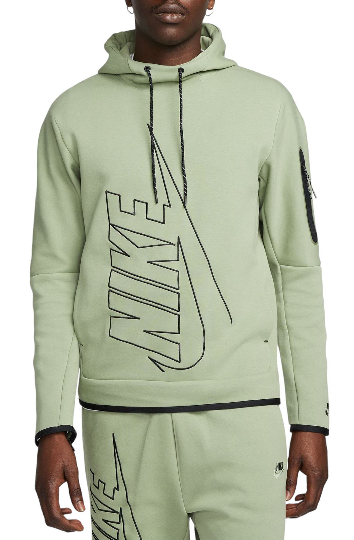 Verhogen Top basketbal NIKE Tech Fleece Pullover Graphic Hoodie DX0577 386 - Shiekh