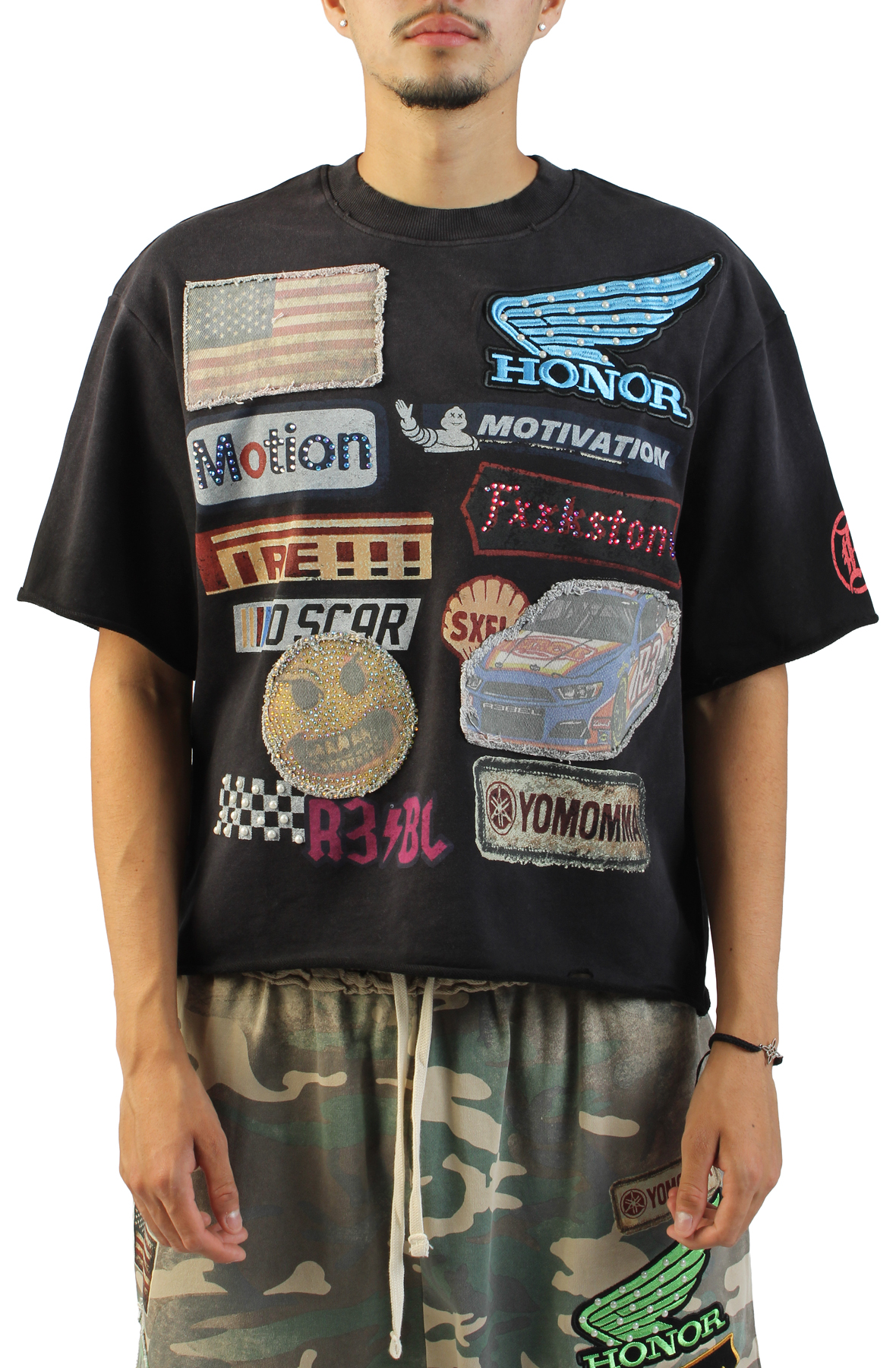 REBEL MINDS High Speed Patch T-Shirt 610-31118BLK - Shiekh