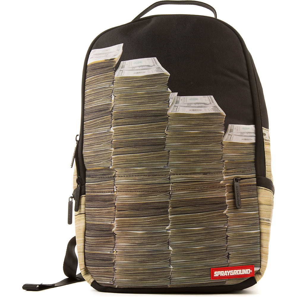 money stacks backpack