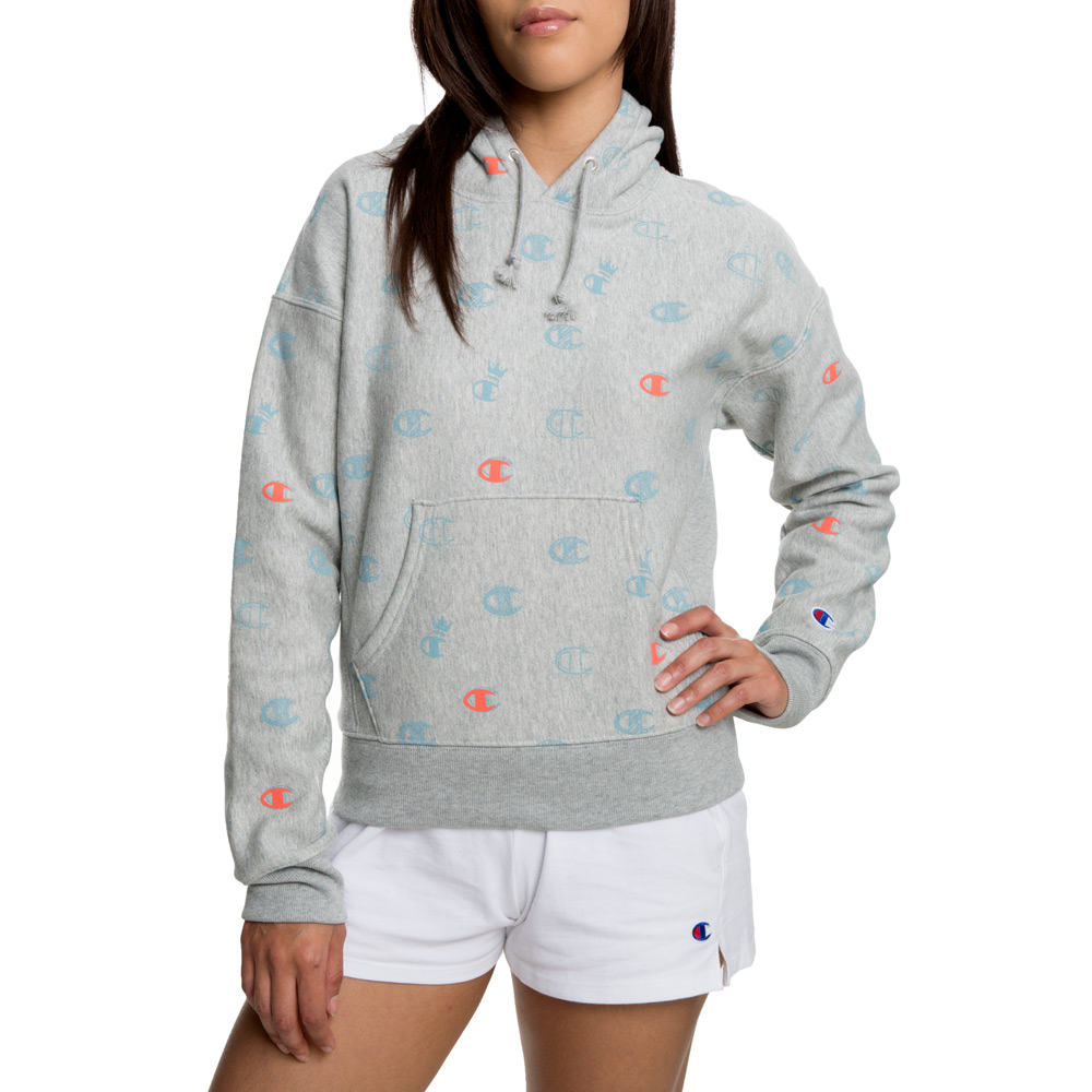 CHAMPION ALL-OVER LOGO HOODIE WL757P 11668 CW2 OAP - Shiekh