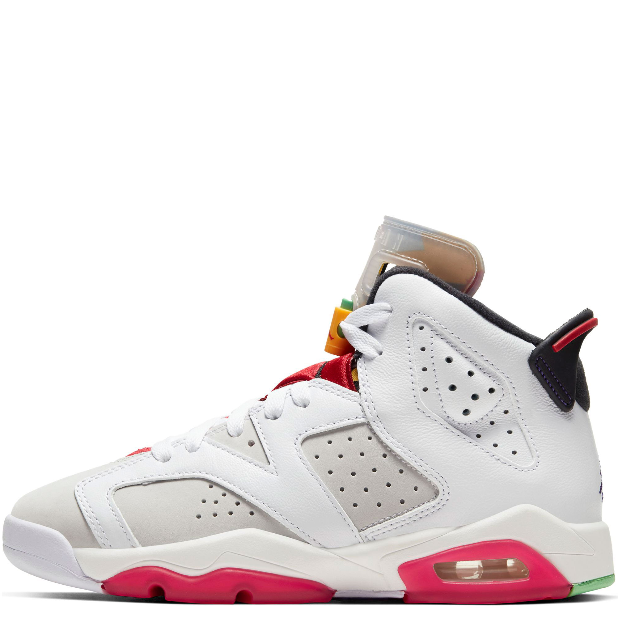 air jordan 6 retro grey black white & true red