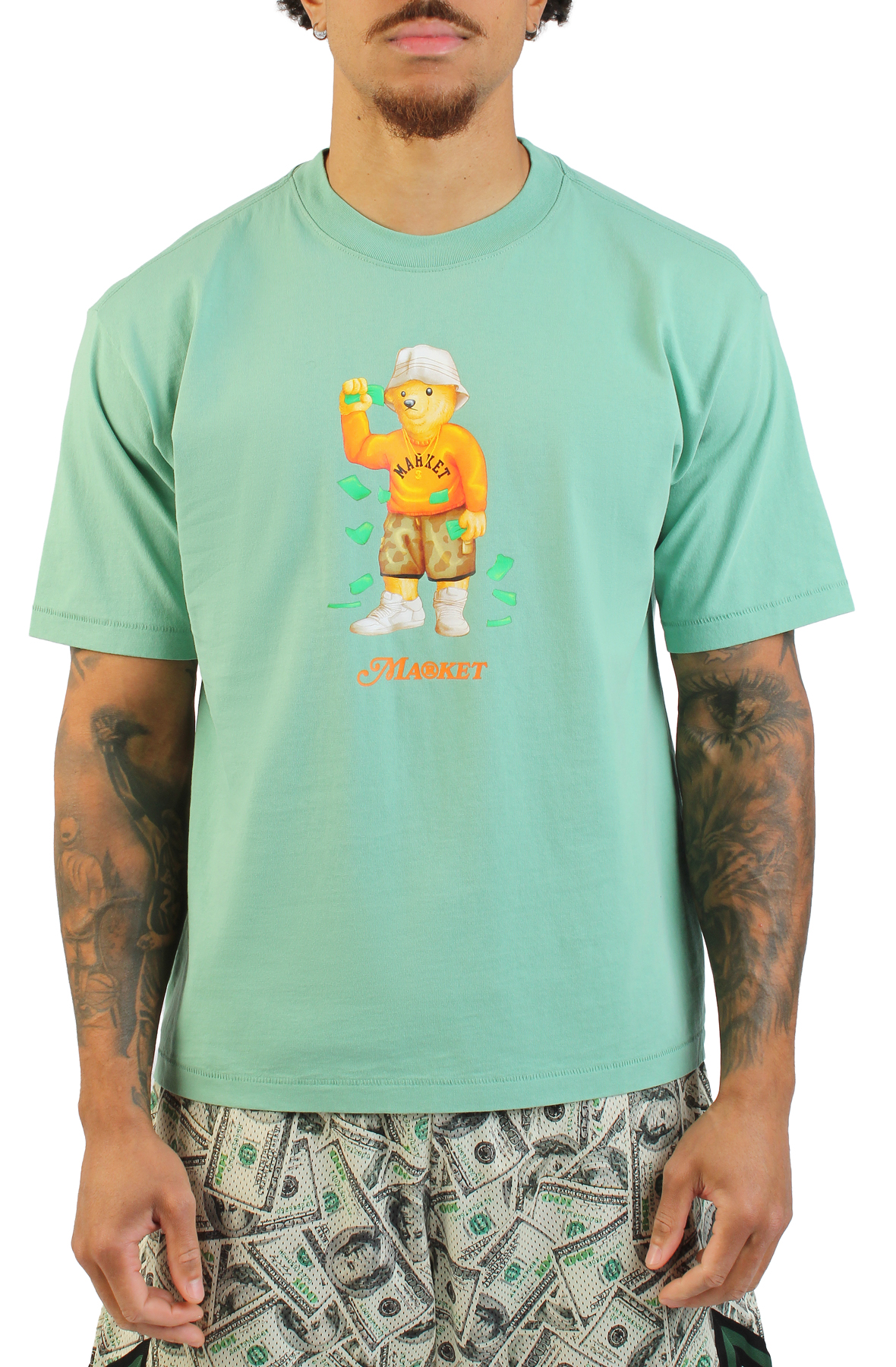 MARKET Making It Rain Bear T-shirt MKT26Q2-SS0664GRN - Shiekh