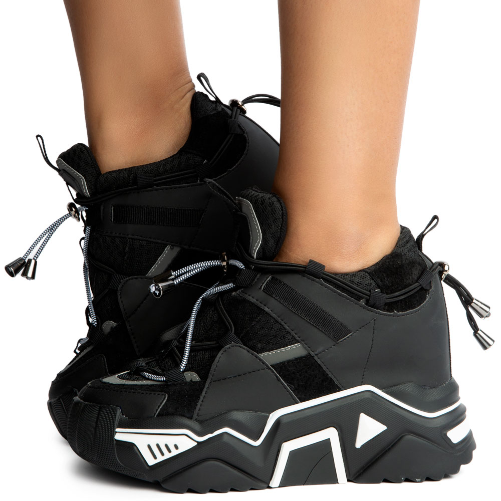 platform sneakers women black