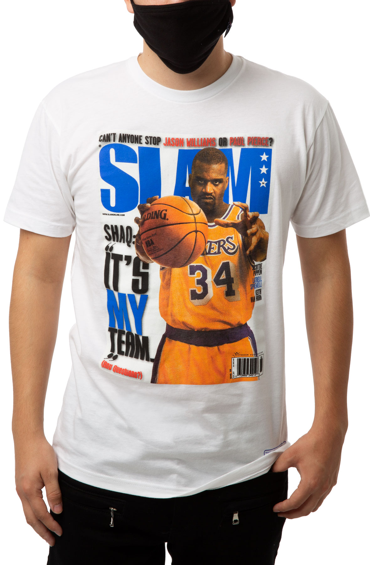 MITCHELL AND NESS Allen Iverson Slam Cover Short Sleeve Tee  BMTRBA18455-CLBBLCKAIV - Shiekh