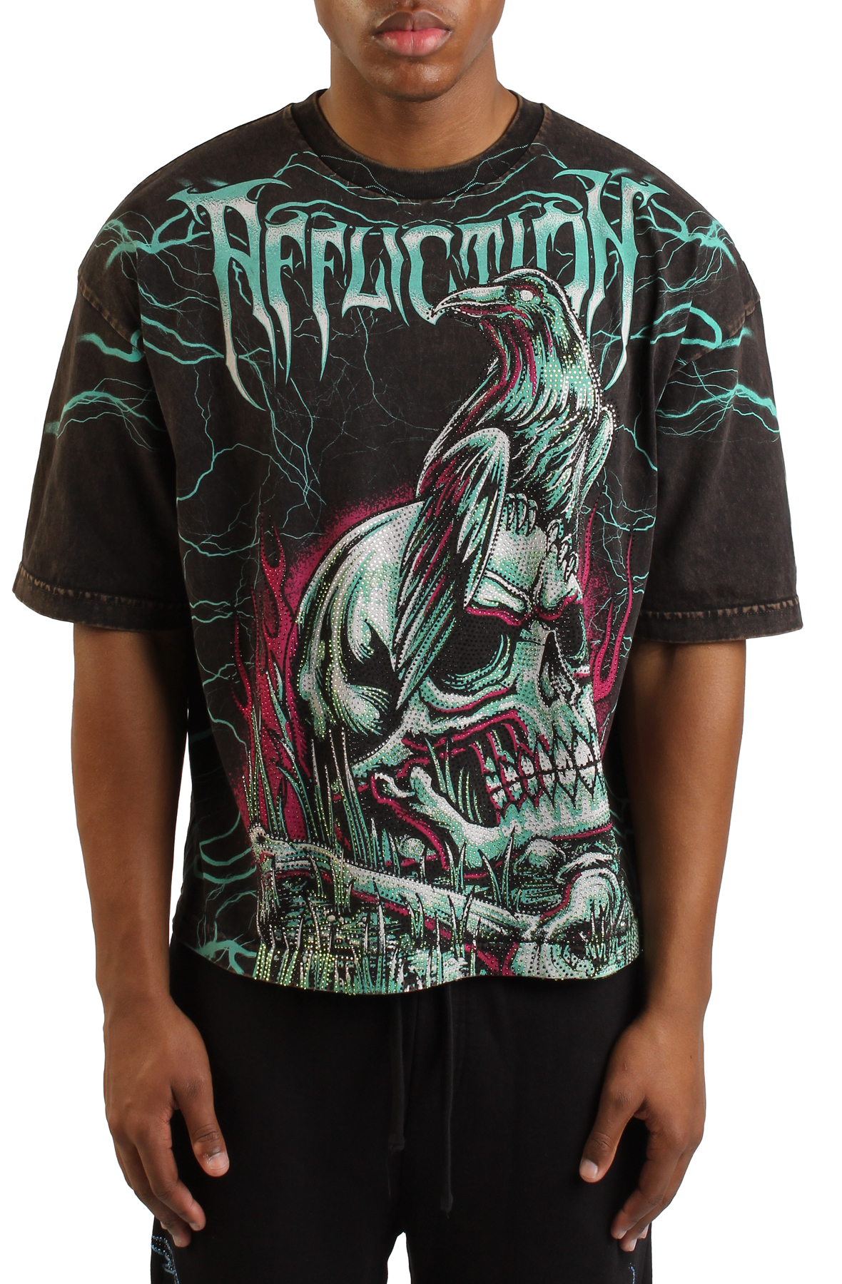 AFFLICTION Ghost T-Shirt A30853-BBLV - Shiekh