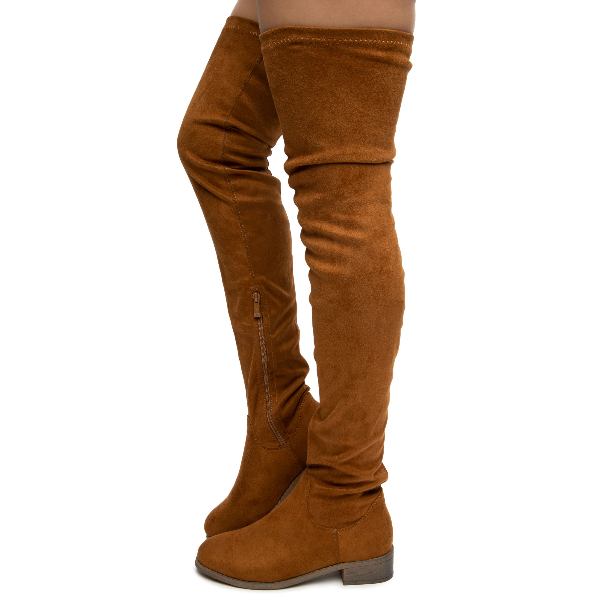 Strategia Leather Knee Boots in Tan Natural Womens Shoes Boots Over-the-knee boots 