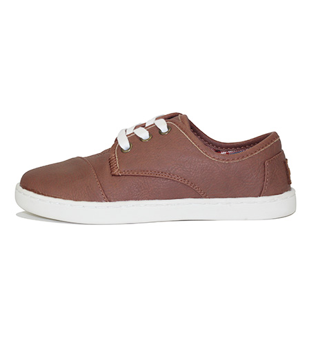 Toms for Kids: Paseo Brown Synthetic Leather Brown