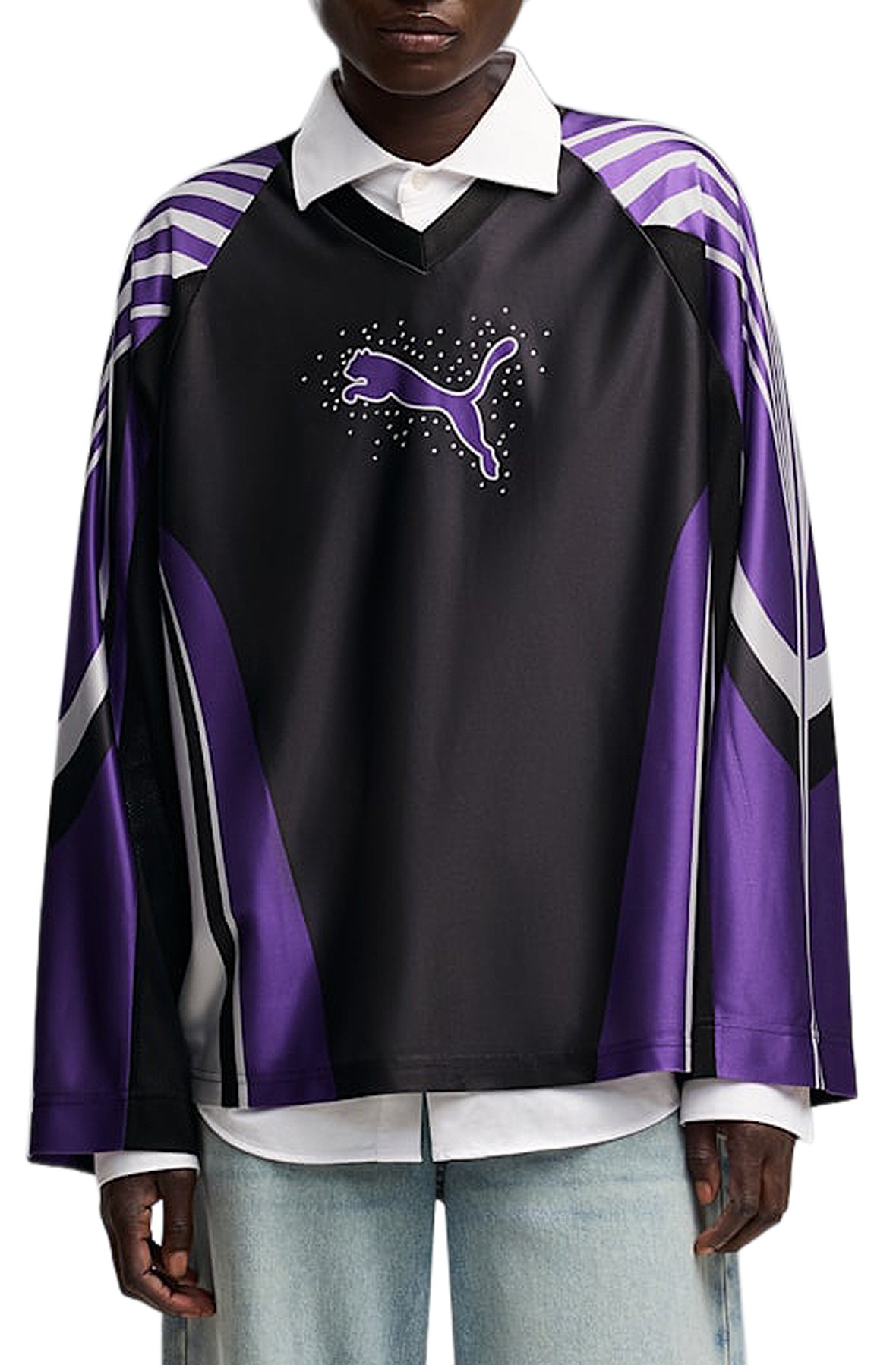 Puma バンダナ柄シャツ M セットアップ PUMA Street Glam Bedazzled Jersey 63665001 - Shiekh