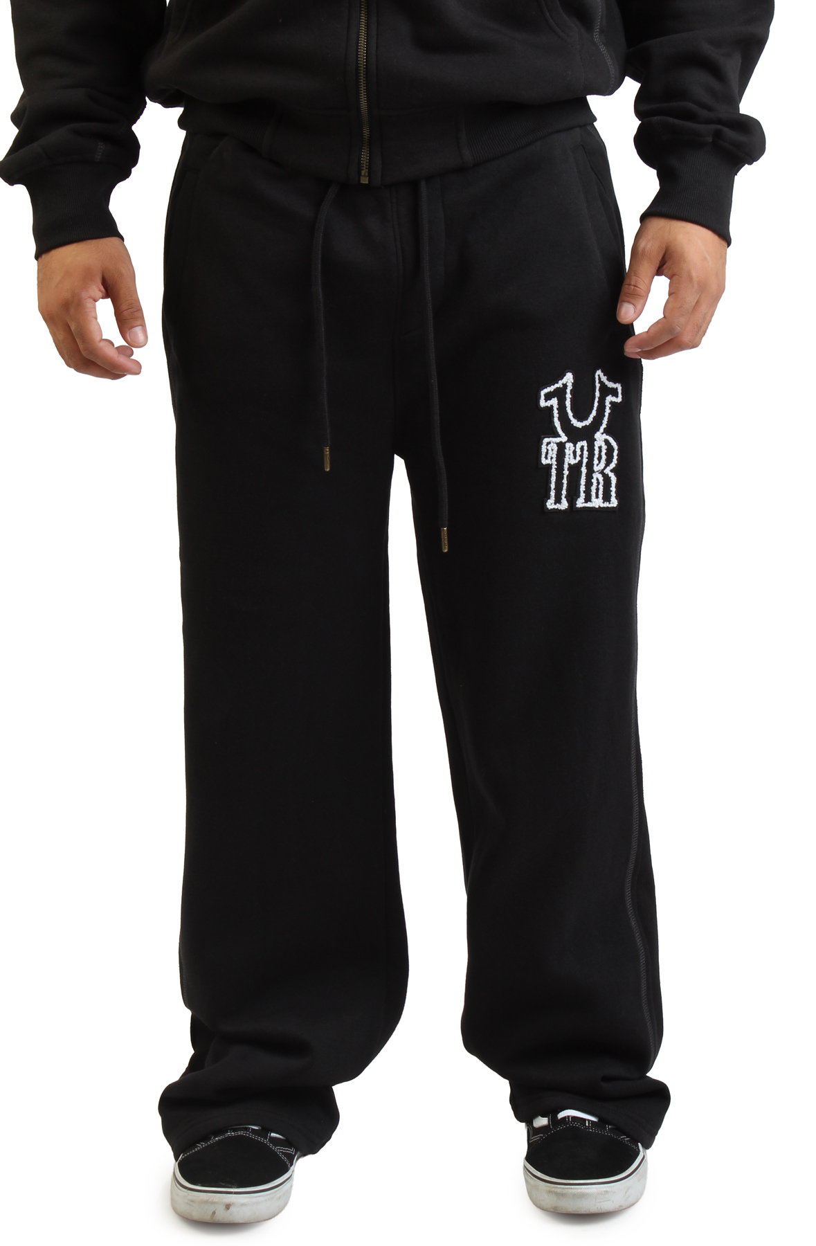 TRUE RELIGION Ribbed Stitch Logo Baggy Sweatpant 109817-1001 - Shiekh