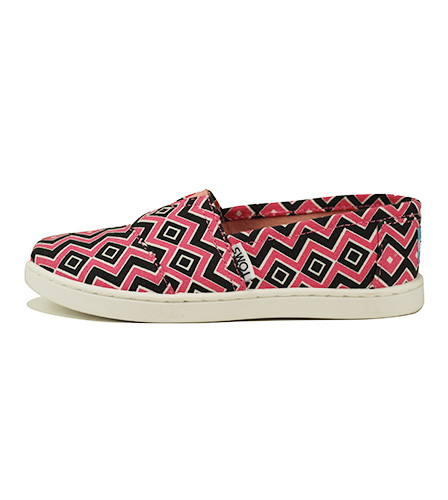 Toms for Kids: Classic Coral Canvas Chevron Coral