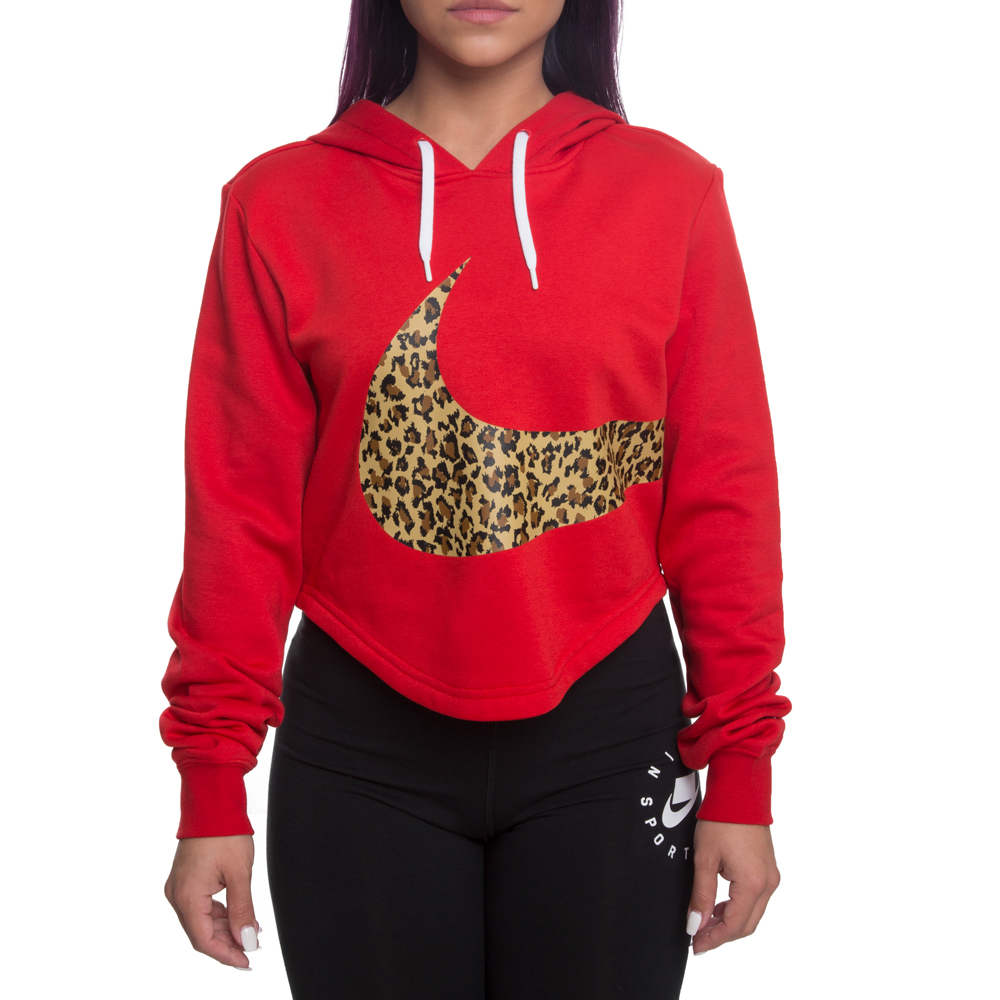 red nike hoodie with cheetah print