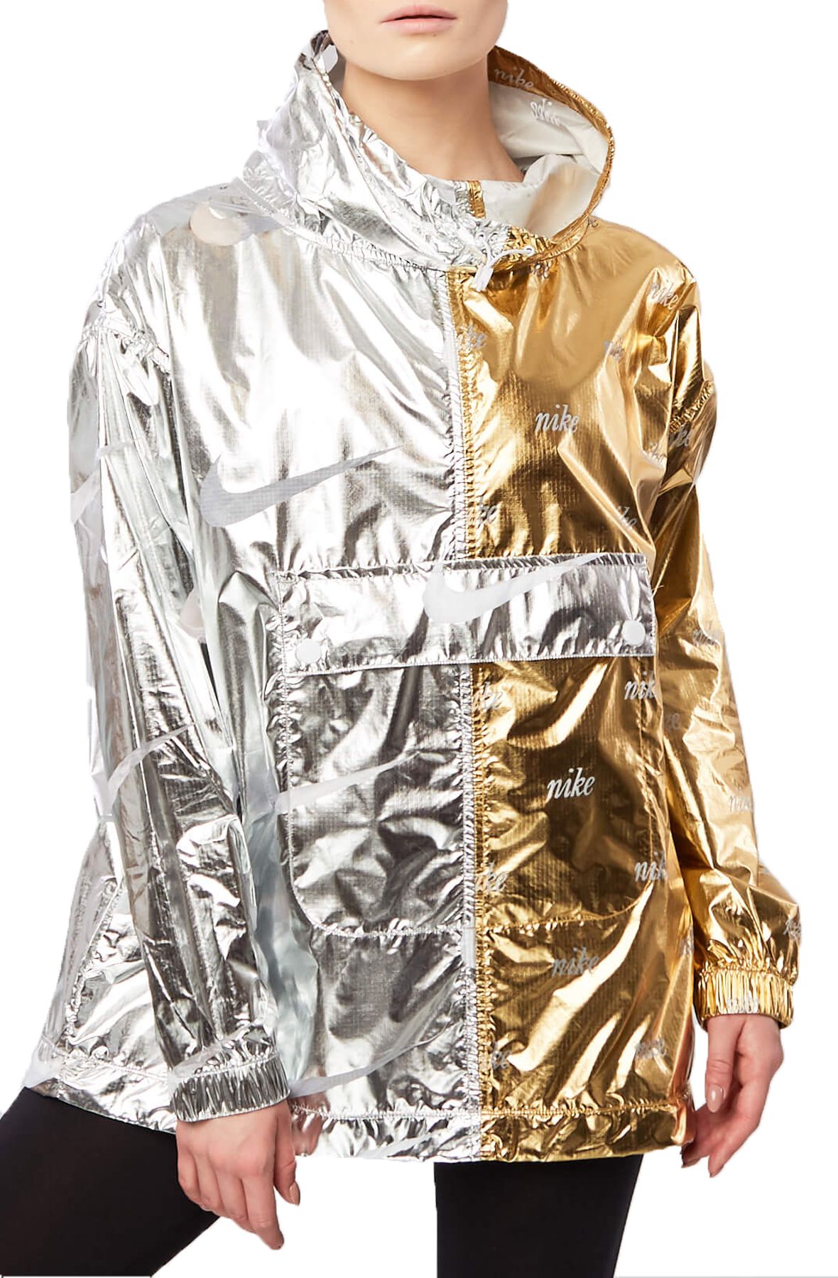 silver and gold nike jacket
