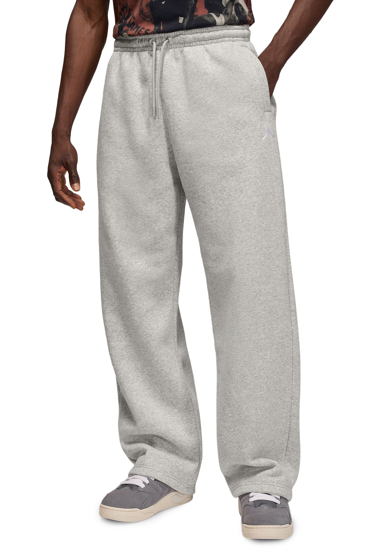 JORDAN Brooklyn Fleece Oversized Open-Hem Pants IB7238 050 - Shiekh