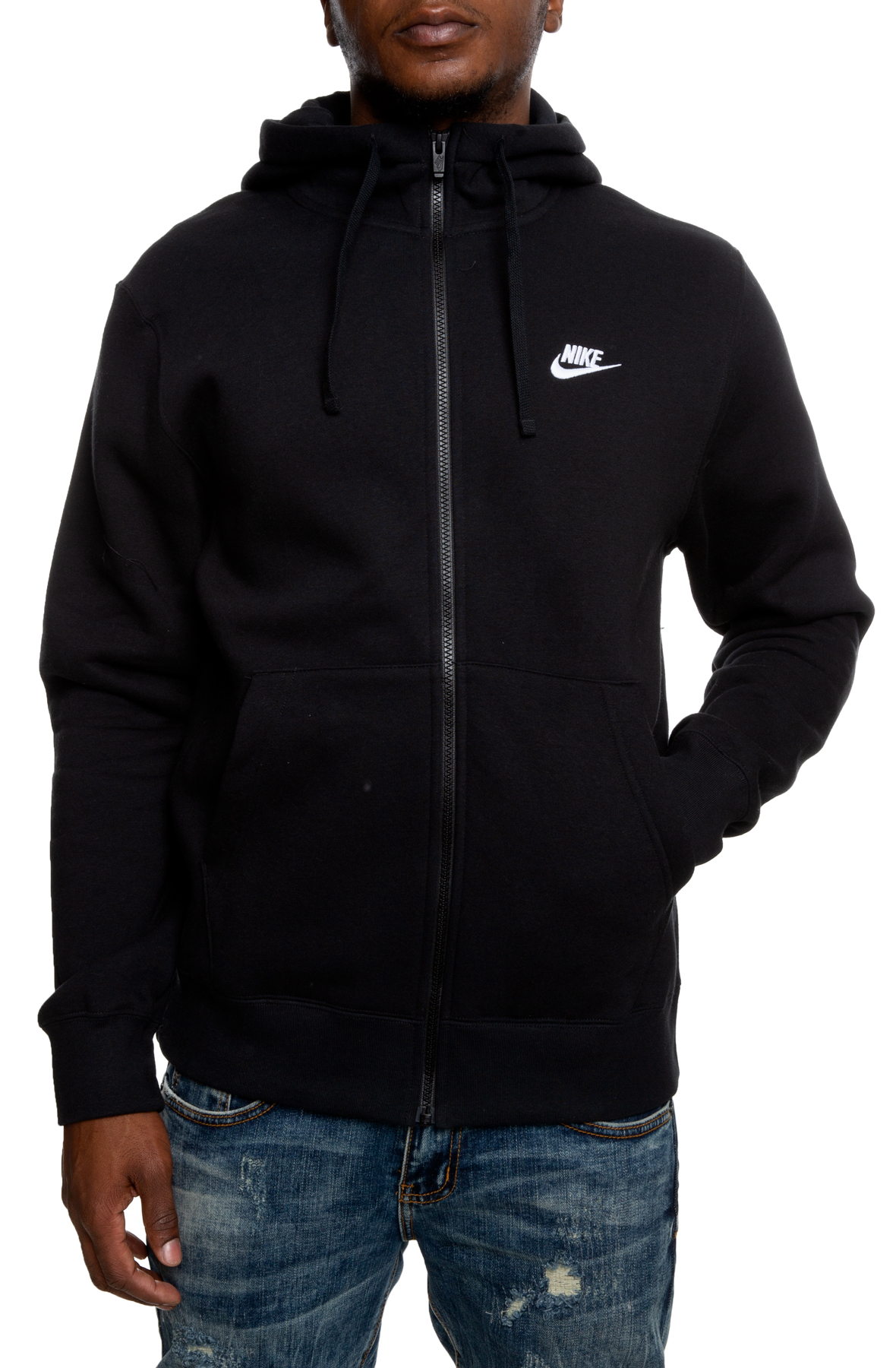 black nike zip up hoodie